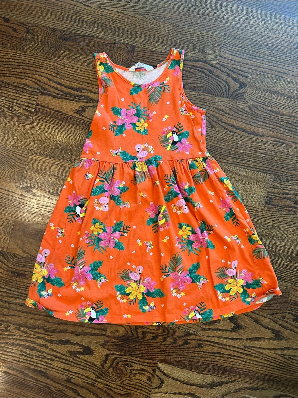H&M Orange Tropical Floral Girls' Sundress